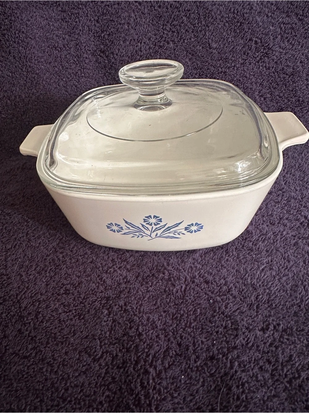 Corning Ware Blue Cornflower 1½ Qt Casserole P-1 1/2-B with PYREX A7C Lid